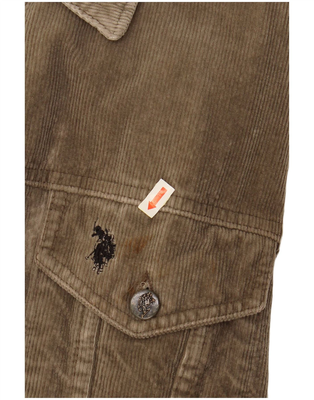 U.S. POLO ASSN. Mens Corduroy Jacket UK 42 XL Beige