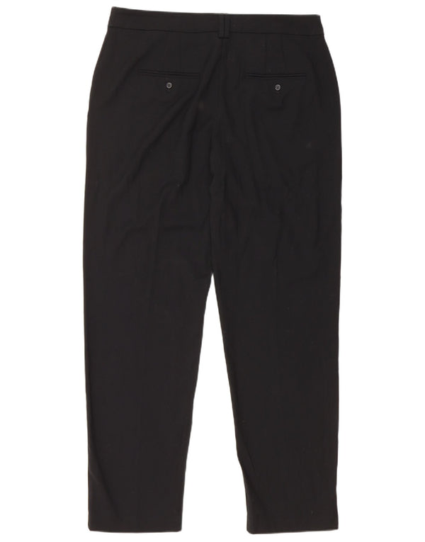 Marks & Spencer Womens Chino Trousers UK 12 Medium W34 L29 Black