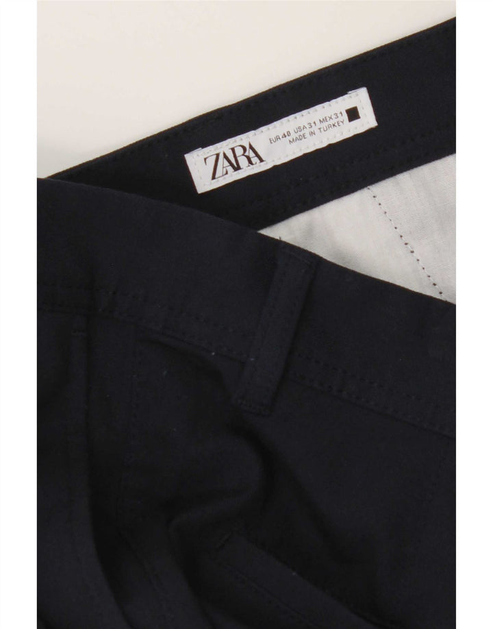 Zara Mens Slim Chino Trousers EU 40 Medium W31 L27 Navy Blue