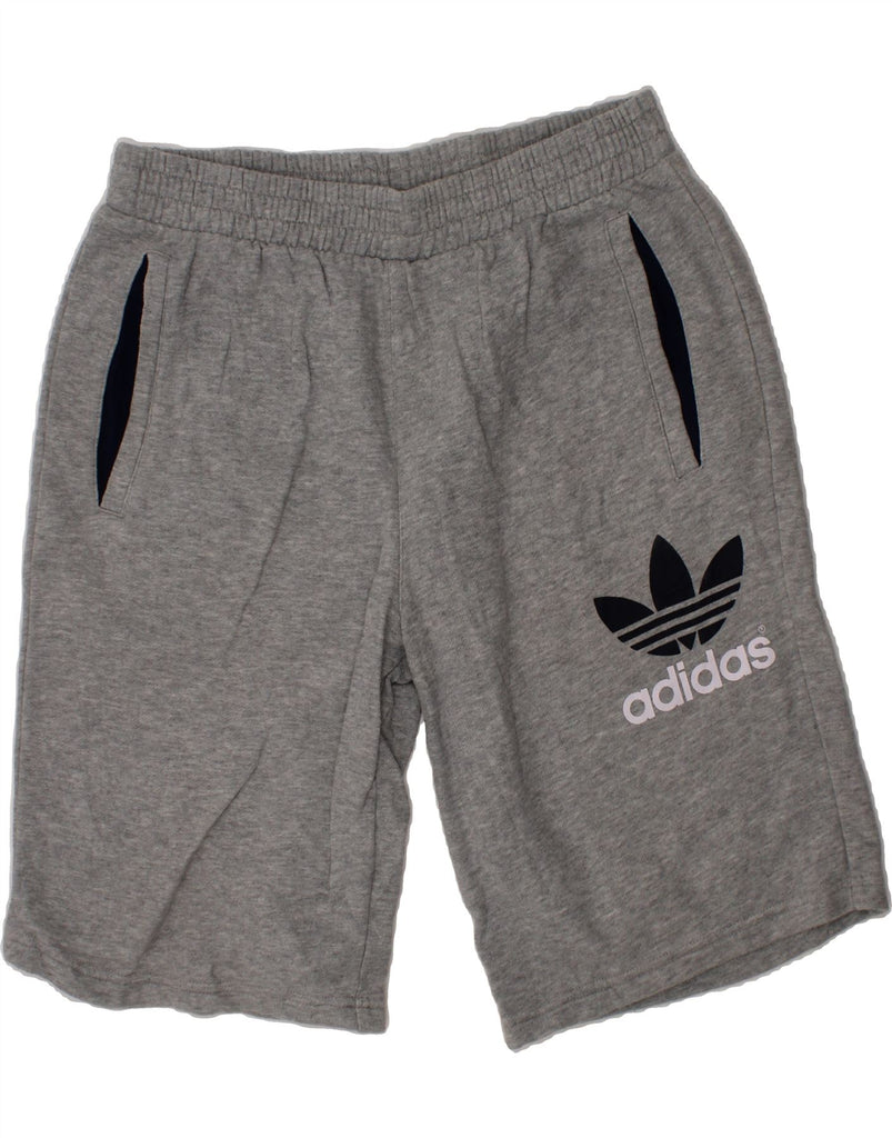 ADIDAS Boys Graphic Sport Shorts 13-14 Years  Grey Cotton Vintage Adidas and Second-Hand Adidas from Messina Hembry 