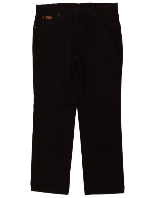 WRANGLER Mens Texas Straight Jeans W36 L30 Black Cotton