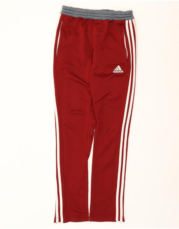ADIDAS Mens Climalite Tracksuit Trousers Small Burgundy Colourblock