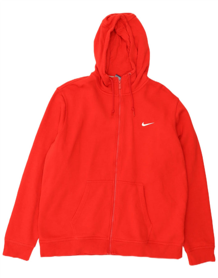 Nike Mens Zip Hoodie Sweater 2XL Red Cotton