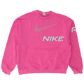 Nike Womens Graphic Oversized Sweatshirt Jumper UK 10 Small Pink Cotton