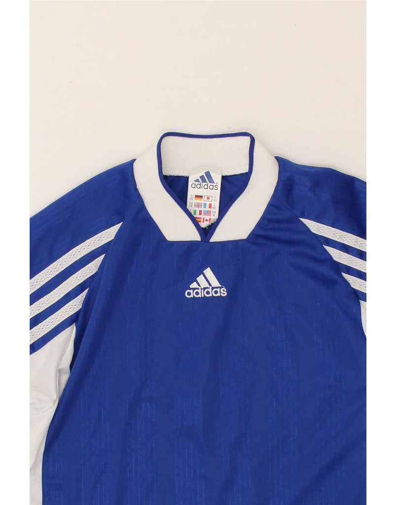 ADIDAS Boys Pullover Tracksuit Top 9-10 Years Large Blue Colourblock | Vintage Adidas | Thrift | Second-Hand Adidas | Used Clothing | Messina Hembry 