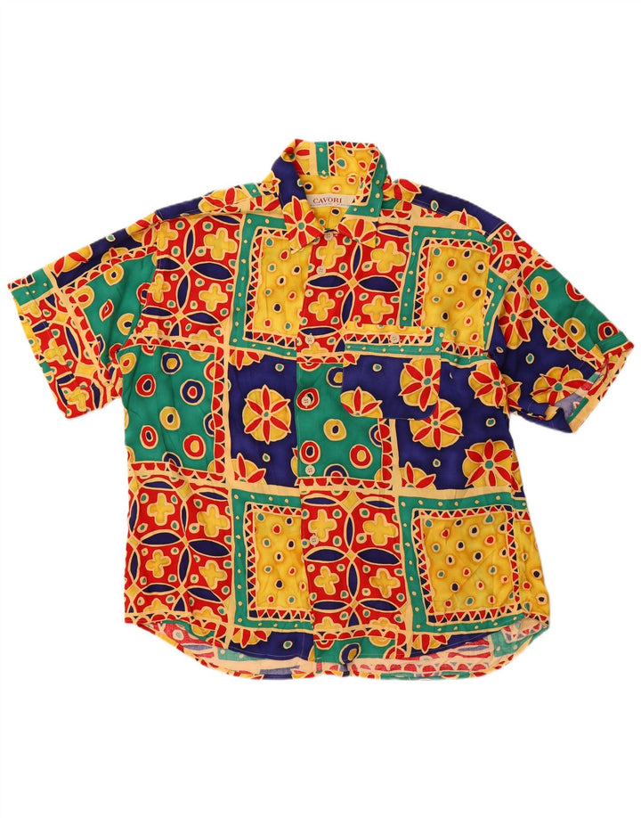 Cavori Mens Short Sleeve Shirt Size 43/44 XL Multicoloured Patchwork