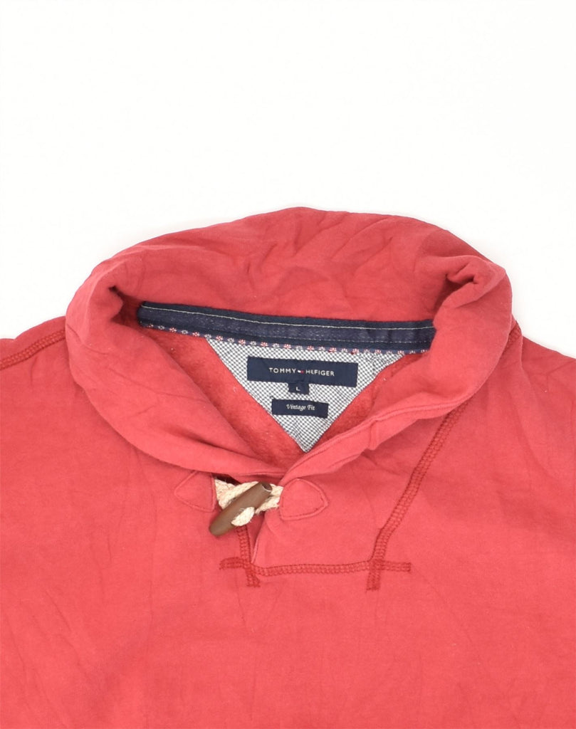 TOMMY HILFIGER Mens Vintage Fit Sweatshirt Jumper Large Red Cotton | Vintage Tommy Hilfiger | Thrift | Second-Hand Tommy Hilfiger | Used Clothing | Messina Hembry 