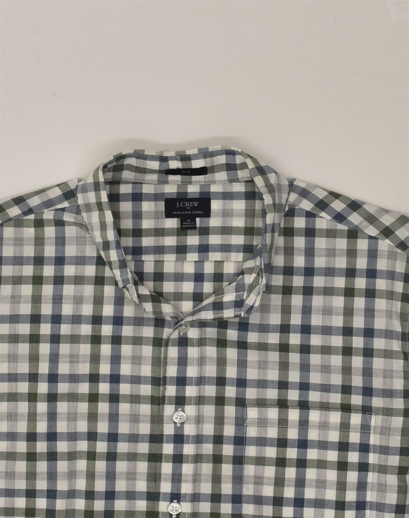 J. CREW Mens Slim Shirt Medium Grey Check Cotton | Vintage J. Crew | Thrift | Second-Hand J. Crew | Used Clothing | Messina Hembry 