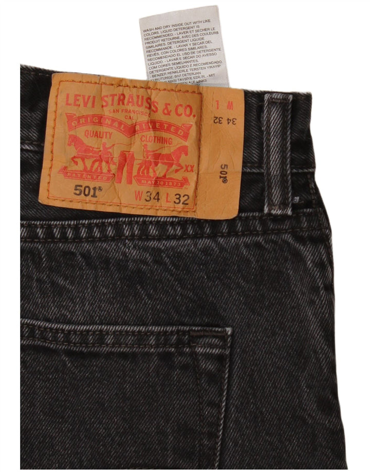 Levi's Mens 501 Straight Jeans W34 L32 Black