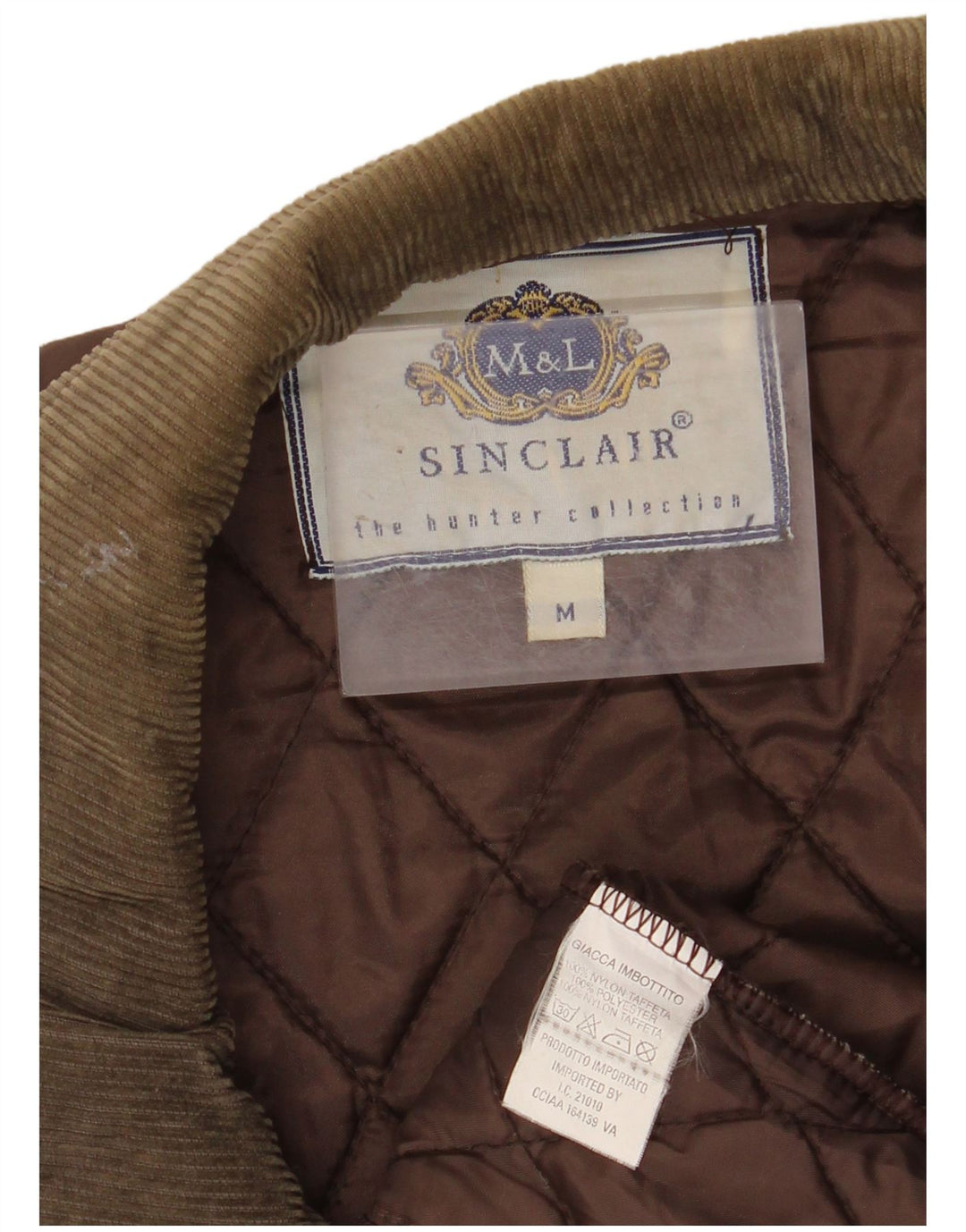 SINCLAIR Mens Quilted Jacket UK 38 Medium Brown Nylon