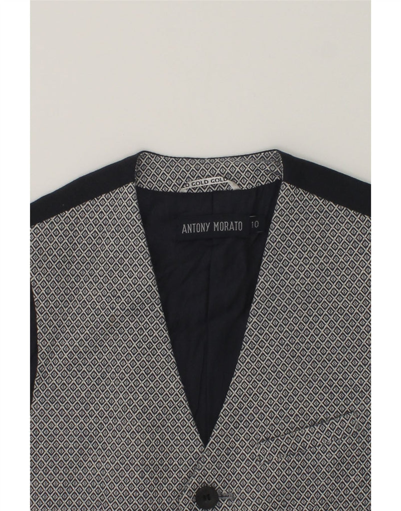 ANTONY MORATO Boys Waistcoat 9-10 Years Navy Blue Colourblock Cotton | Vintage Antony Morato | Thrift | Second-Hand Antony Morato | Used Clothing | Messina Hembry 