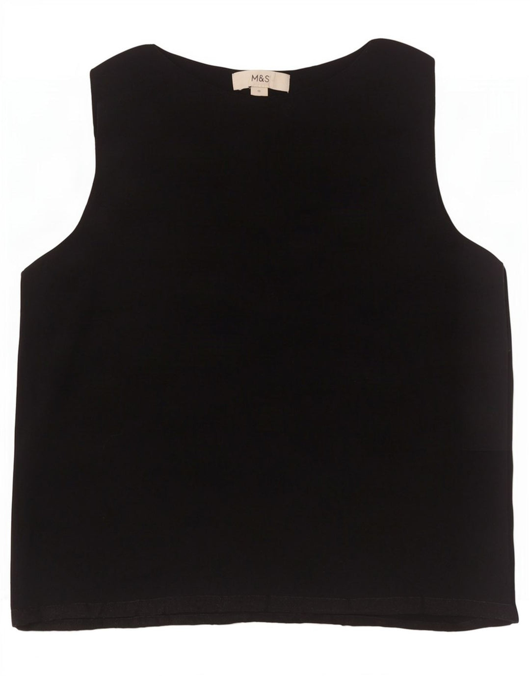 Marks & Spencer Womens Vest Top UK 12 Medium Black Viscose
