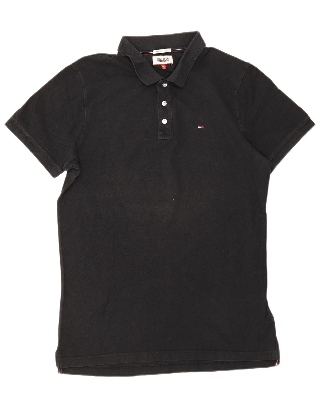 Tommy Hilfiger Mens Polo Shirt XL Black Cotton