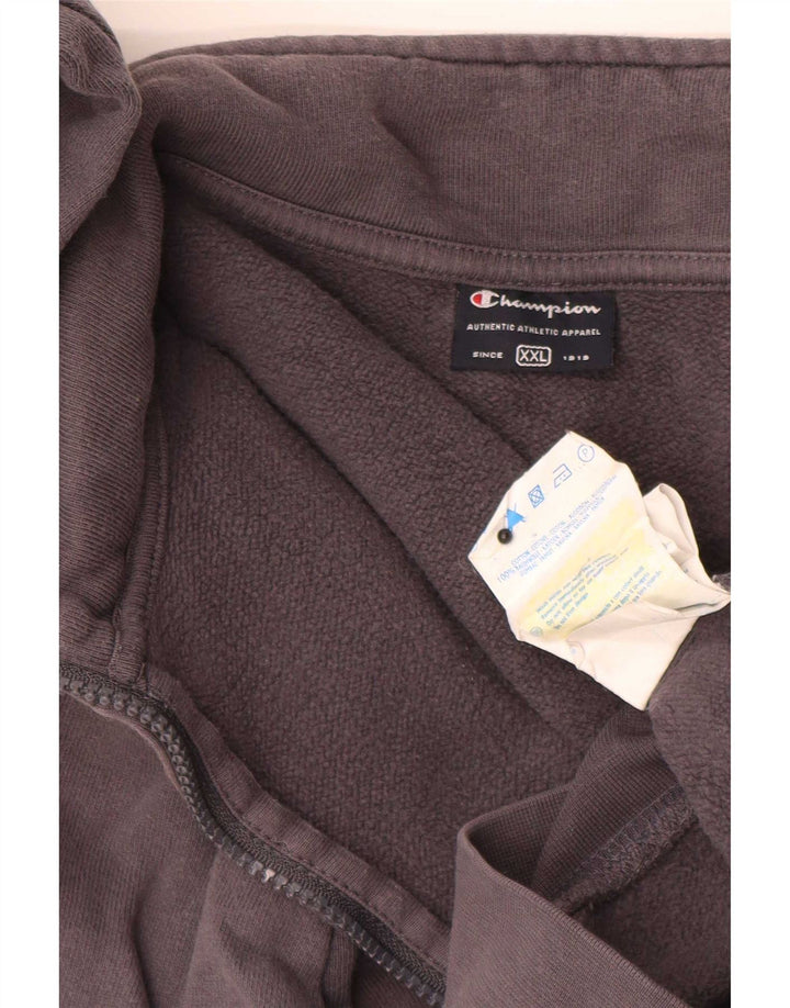 Champion Mens Graphic Tracksuit Top Jacket 2XL Grey Cotton