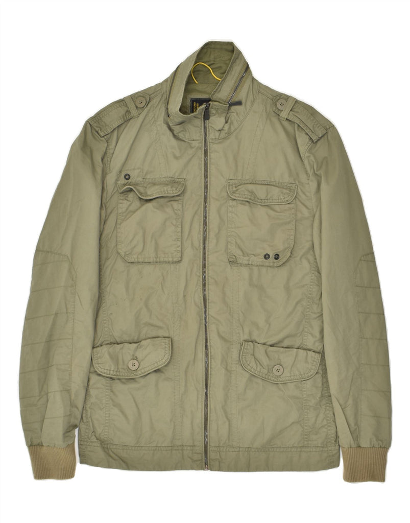 JACK & JONES Mens Military Jacket UK 40 Large Green Cotton | Vintage Jack & Jones | Thrift | Second-Hand Jack & Jones | Used Clothing | Messina Hembry 