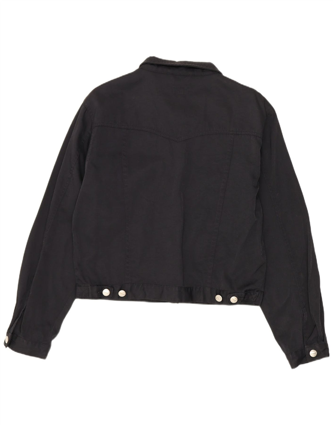 JP COLLECTION Womens Crop Bomber Jacket EU 40 Medium Black Nylon