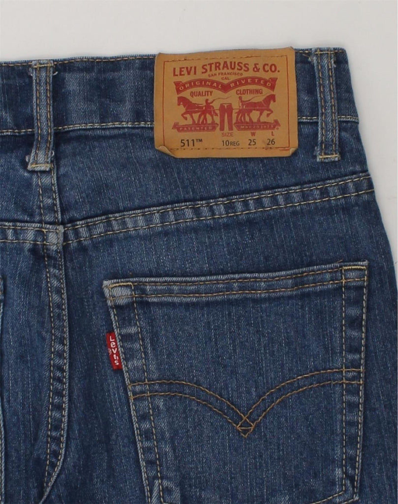 LEVI STRAUSS & CO Boys 511 Slim Jeans 9-10 Years W25 L26 Navy Blue Cotton | Vintage Levi Strauss & Co | Thrift | Second-Hand Levi Strauss & Co | Used Clothing | Messina Hembry 