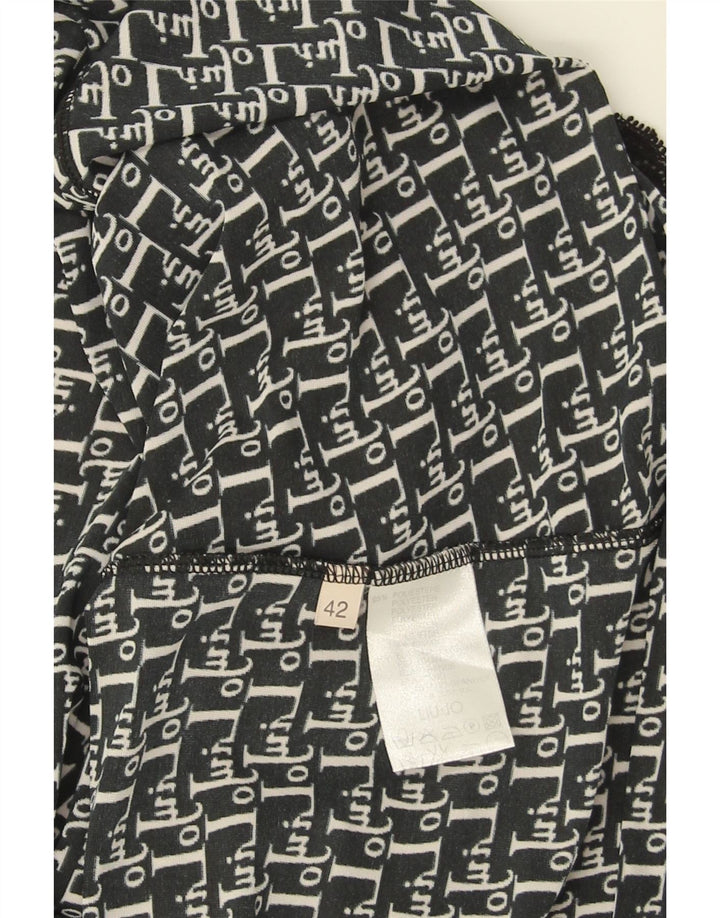 Liu Jo Womens A-Line Dress IT 42 Medium Black Geometric Polyester