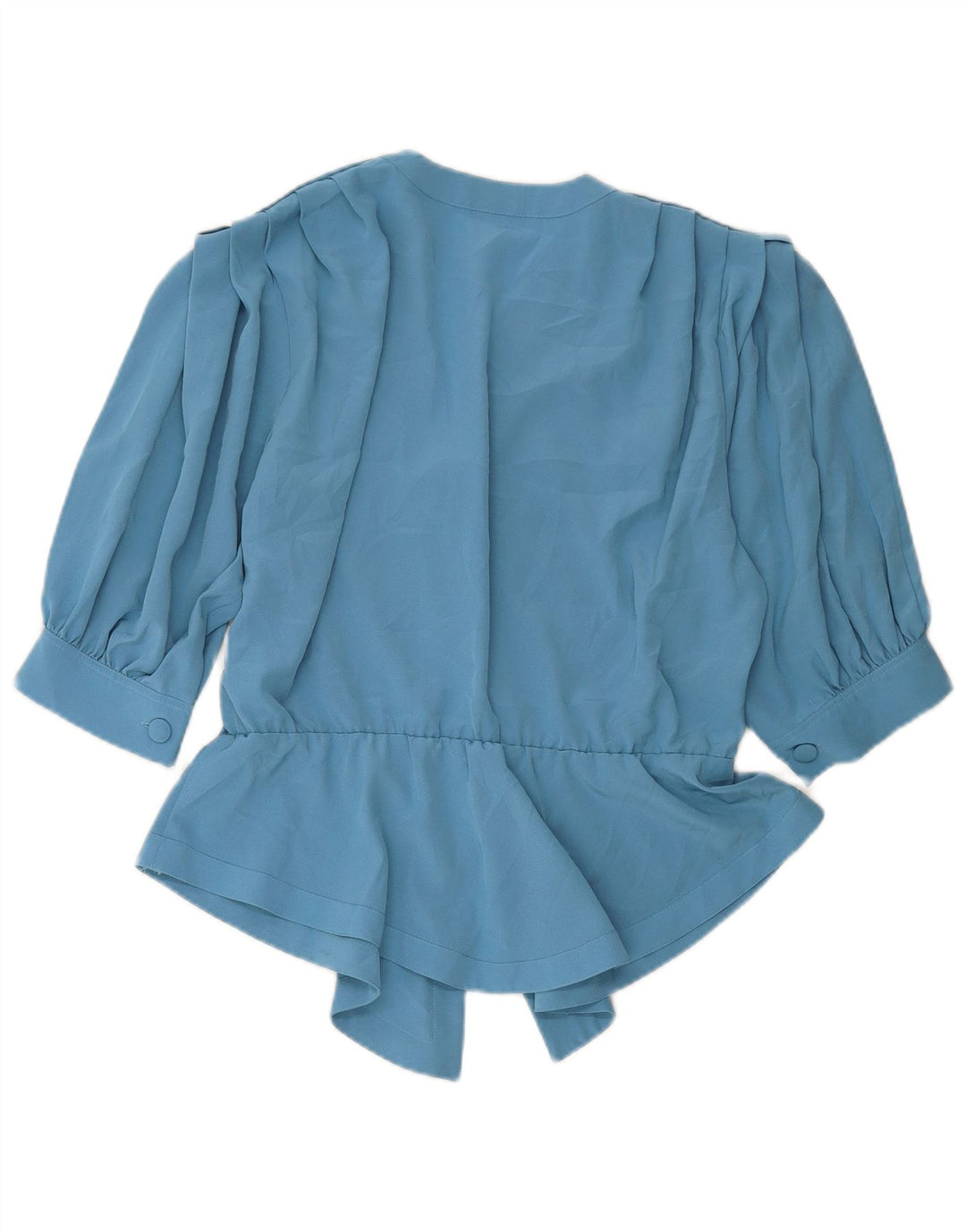 MARIO PUCCI CECCONI Womens Short Sleeve Shirt Blouse IT 42 Medium Blue