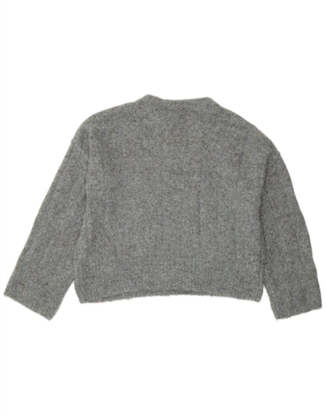 Topshop Womens Oversized Crew Neck Jumper Sweater UK 6 XS Grey Polyester