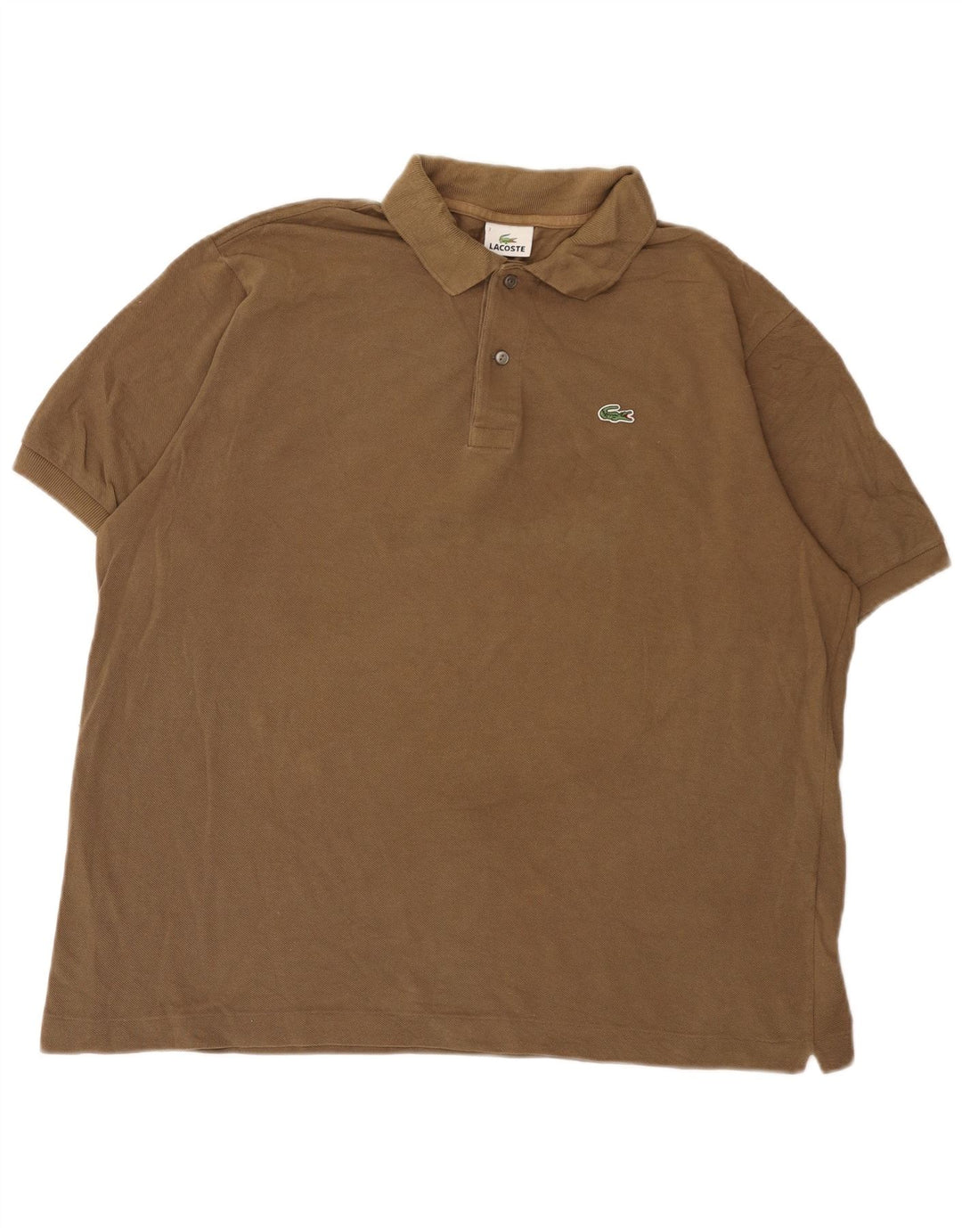 Lacoste Mens Polo Shirt Size 7 2XL Brown Cotton
