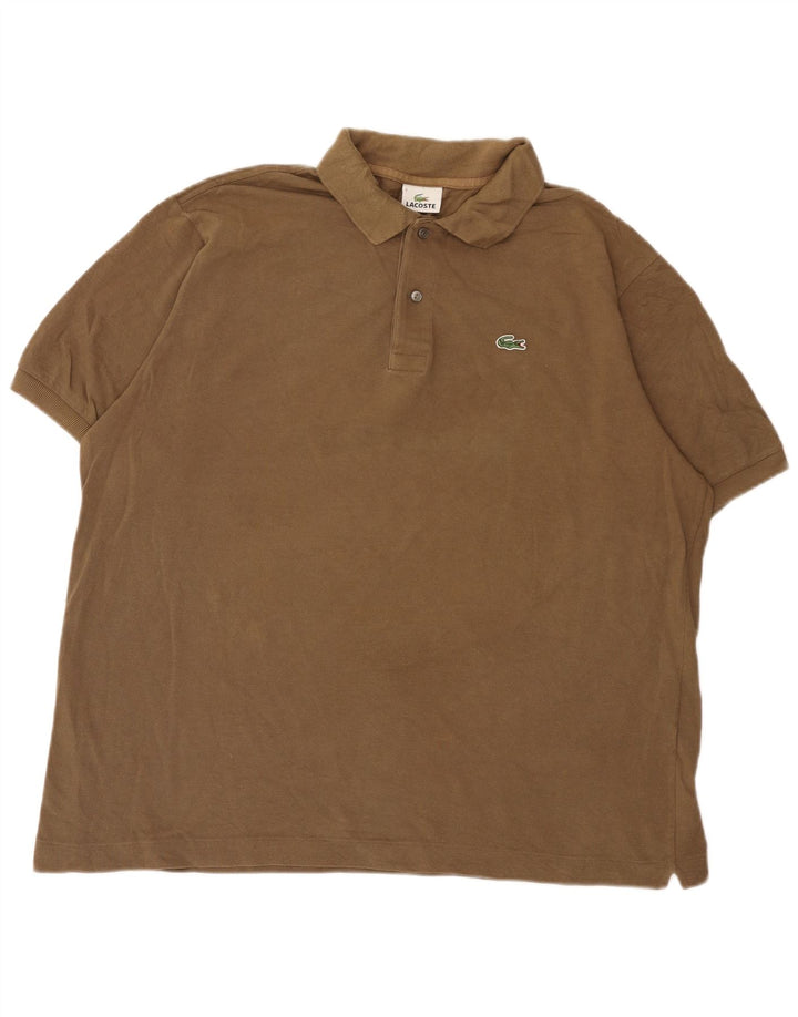 Lacoste Mens Polo Shirt Size 7 2XL Brown Cotton