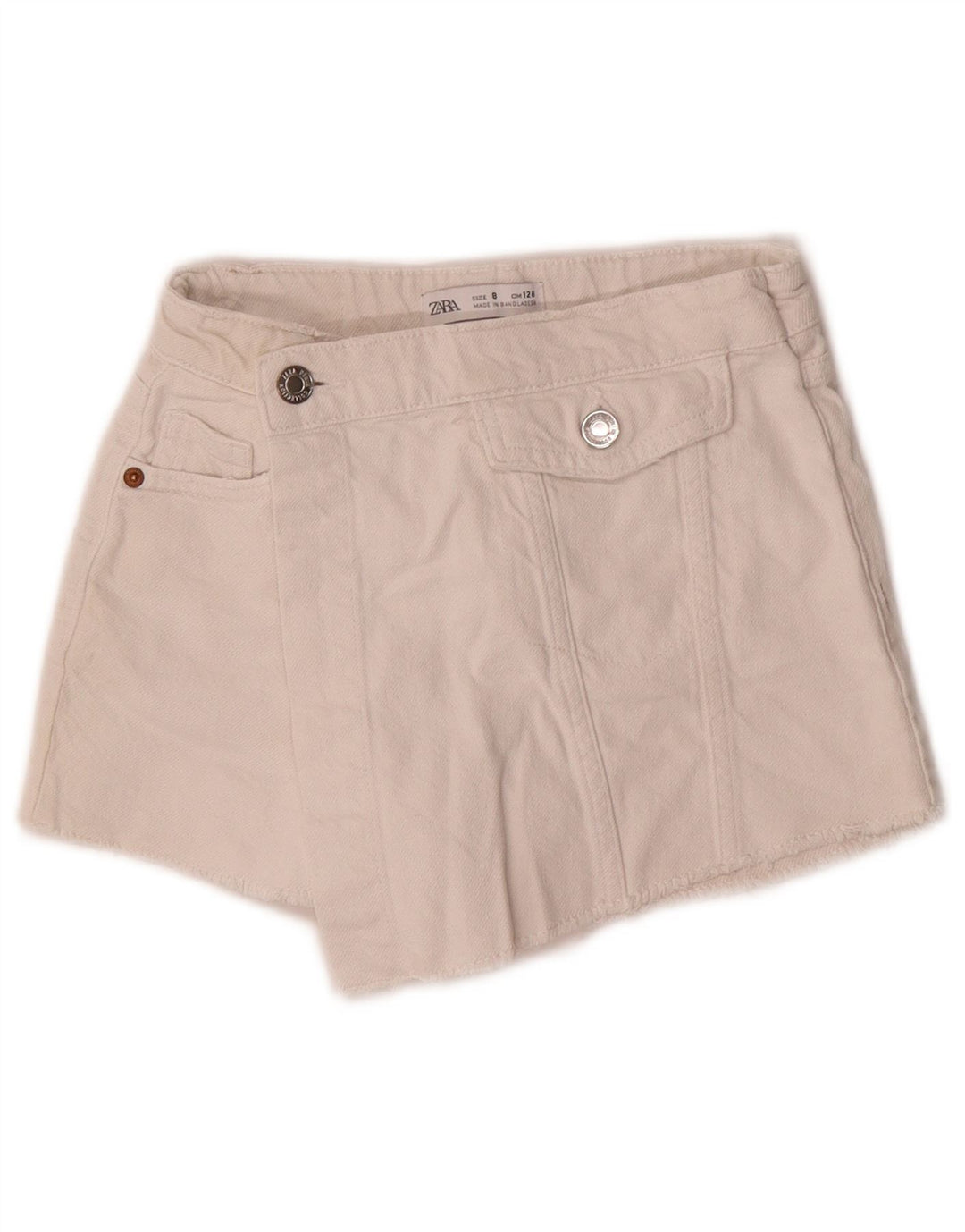 Zara Girls Denim Shorts 7-8 Years W20  White