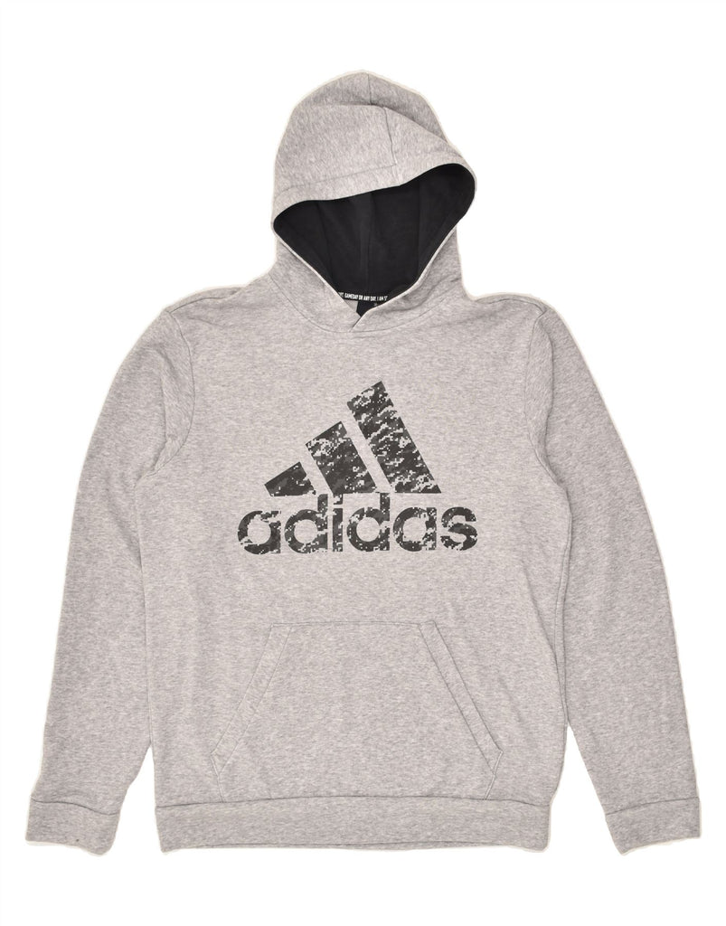 ADIDAS Mens Graphic Hoodie Jumper Small Grey Cotton | Vintage Adidas | Thrift | Second-Hand Adidas | Used Clothing | Messina Hembry 