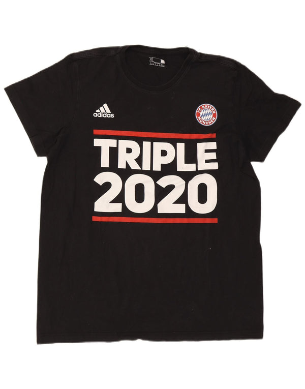 Adidas Mens FC Bayern Munchen Graphic T-Shirt Top XL Black Cotton