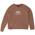 ALPHA INDUSTRIES Womens Graphic Sweatshirt Jumper UK 14 Medium Brown