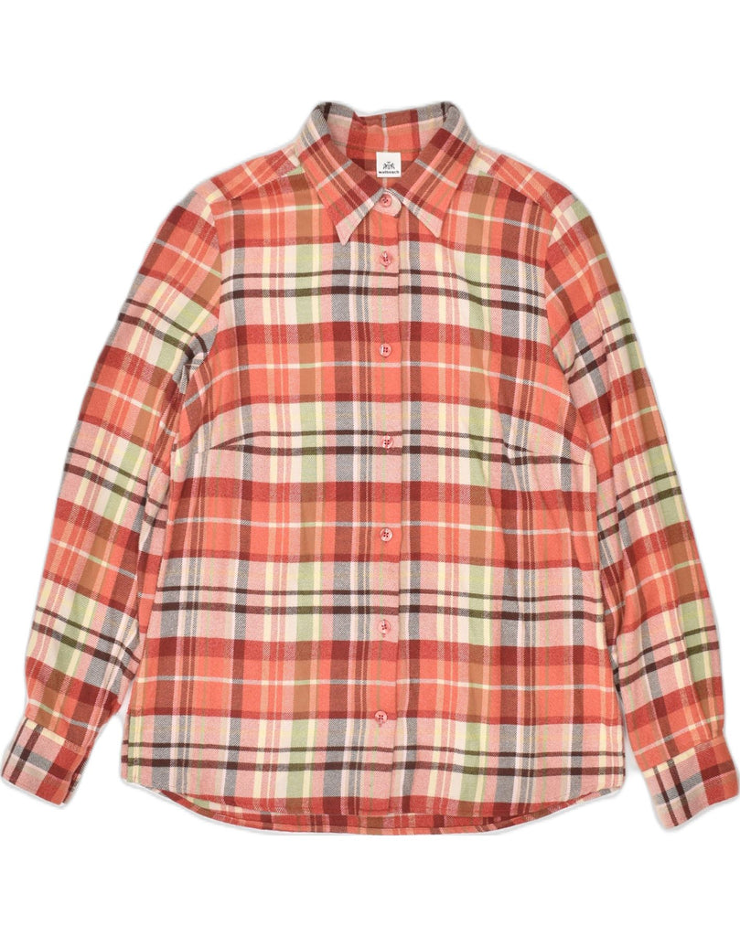 WALBUSCH Womens Flannel Shirt EU 38 Medium Orange Check Cotton | Vintage | Thrift | Second-Hand | Used Clothing | Messina Hembry 