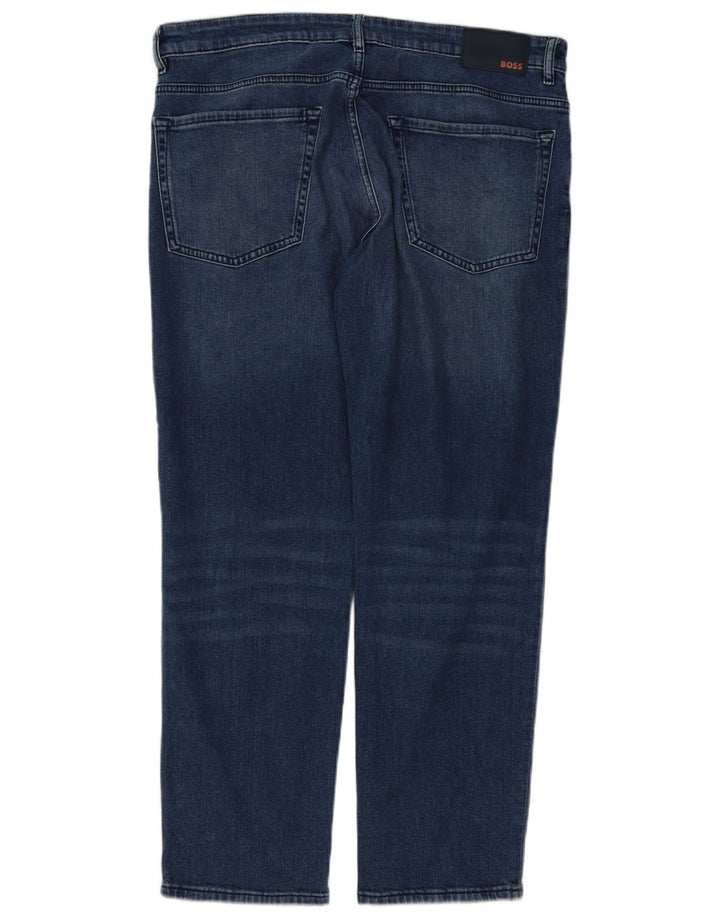 Hugo Boss Mens Regular Fit Straight Jeans W30 L30 Blue Cotton