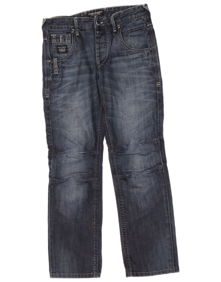 Jack & Jones Mens Straight Jeans W30 L30 Blue Cotton