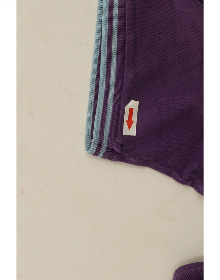 FRED PERRY Mens Polo Shirt Medium Purple Striped Cotton