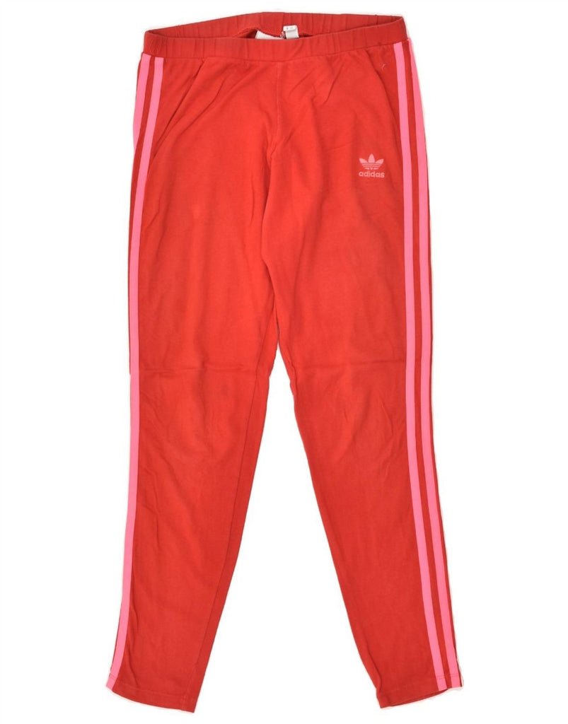 ADIDAS Womens Leggings UK 12 Medium Red Cotton | Vintage Adidas | Thrift | Second-Hand Adidas | Used Clothing | Messina Hembry 