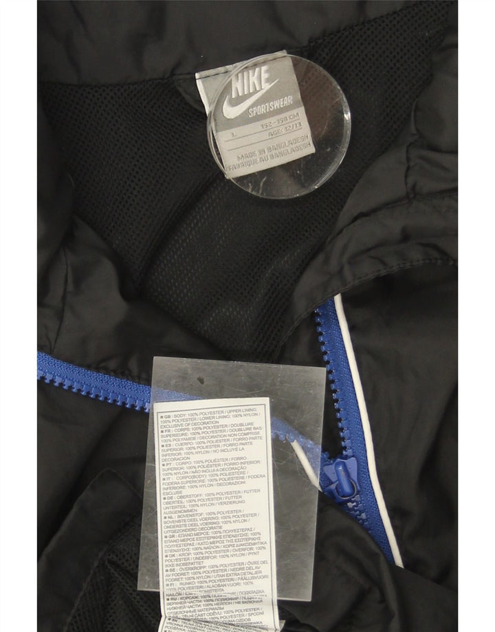 NIKE Boys Windbreaker Jacket 12-13 Years Large Black Polyester Vintage Nike and Second-Hand Nike from Messina Hembry 