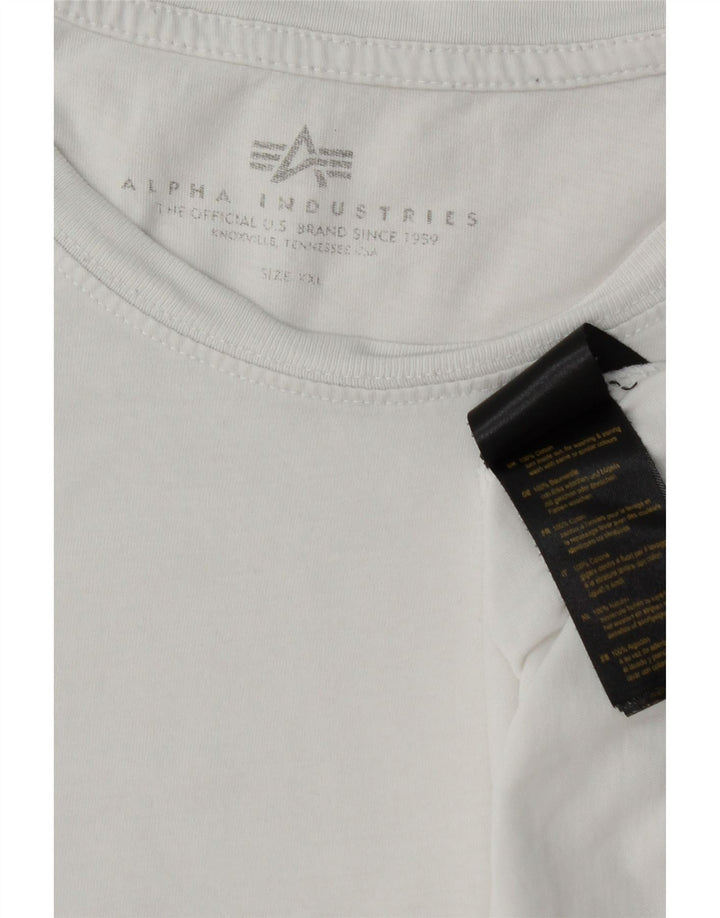 Alpha Industries Mens T-Shirt Top 2XL White Cotton