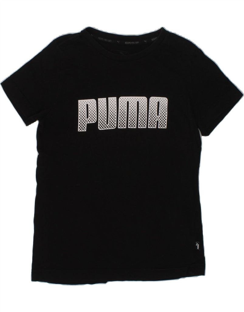 PUMA Boys Graphic T-Shirt Top 9-10 Years Black Cotton | Vintage Puma | Thrift | Second-Hand Puma | Used Clothing | Messina Hembry 