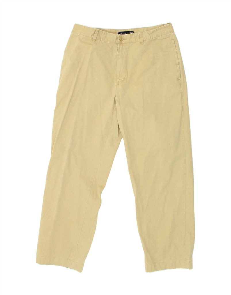 TOMMY HILFIGER Mens Straight Chino Trousers W33 L30 Beige Cotton | Vintage Tommy Hilfiger | Thrift | Second-Hand Tommy Hilfiger | Used Clothing | Messina Hembry 