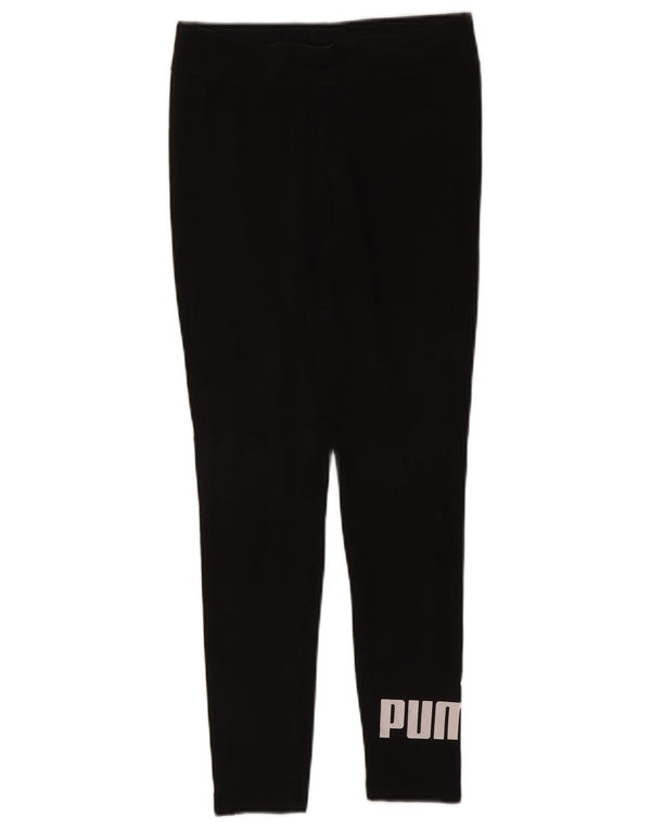 Puma Womens Graphic Leggings UK 14 Medium  Black Cotton
