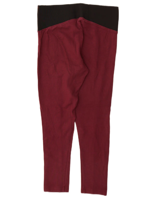 Marks & Spencer Womens Leggings UK 12 Medium Burgundy Viscose