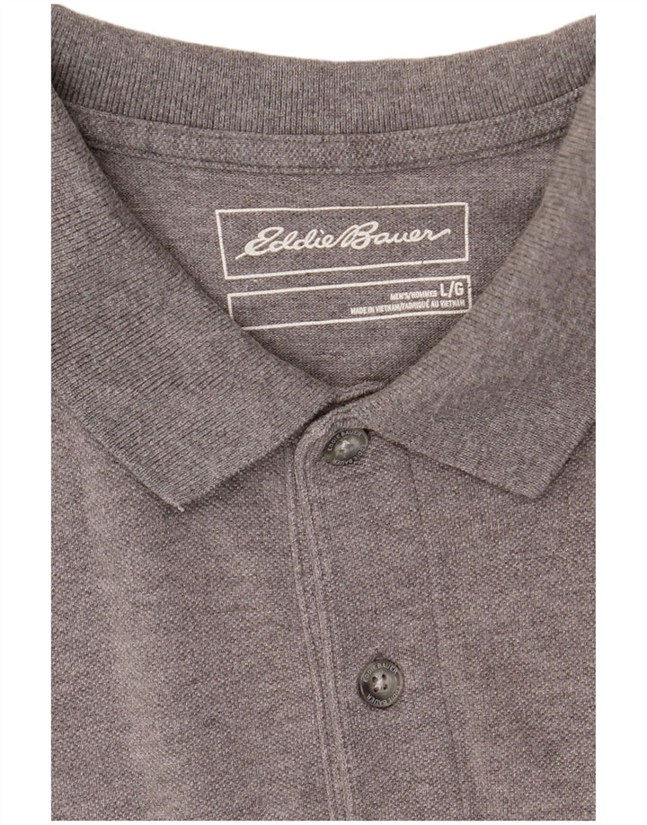 Eddie Bauer Mens Polo Shirt Large Grey
