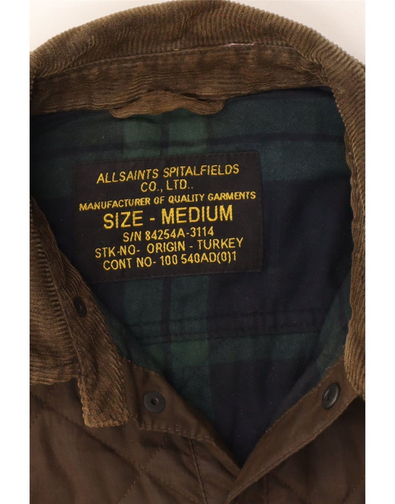 ALL SAINTS Mens Quilted Jacket UK 38 Medium Brown Cotton Vintage All Saints and Second-Hand All Saints from Messina Hembry 