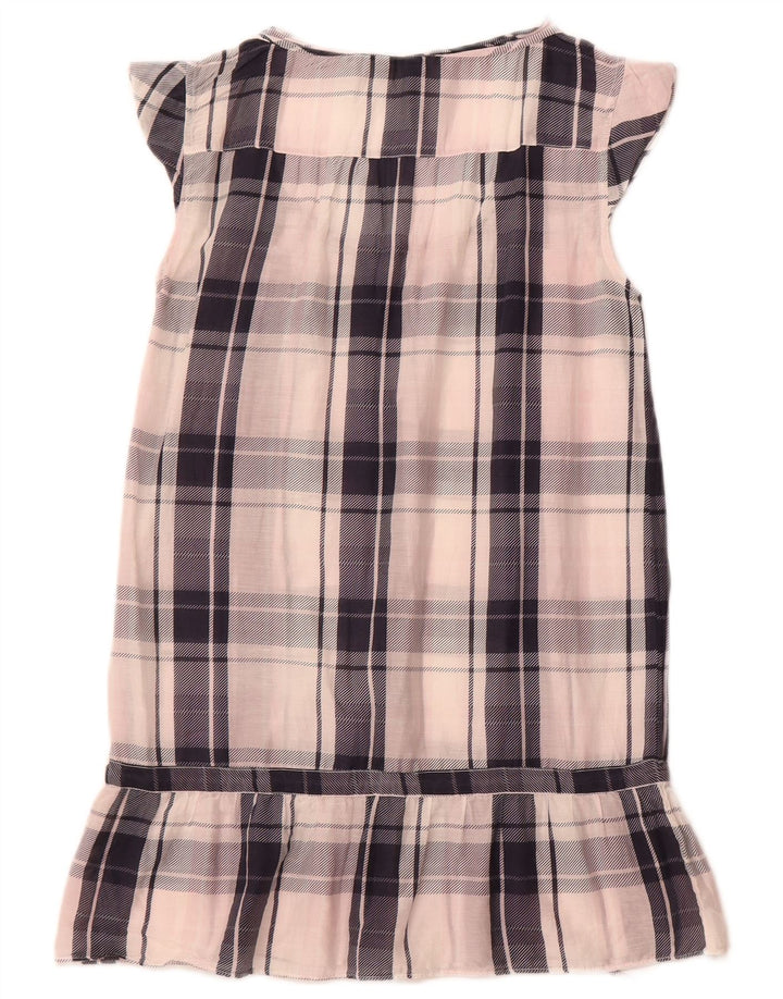 WOOLRICH Womens Tunic Blouse Top UK 6 XS White Check Cotton