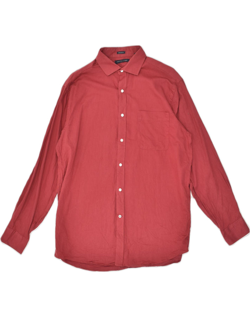 TOMMY HILFIGER Mens Regular Fit Shirt Size 16 16 1/2 Large Red Cotton | Vintage Tommy Hilfiger | Thrift | Second-Hand Tommy Hilfiger | Used Clothing | Messina Hembry 