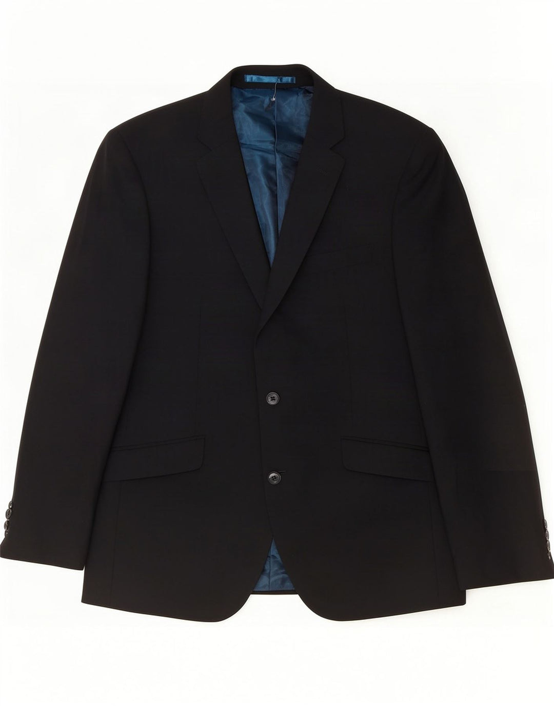 Marks & Spencer Mens 2 Button Blazer Jacket UK 42 Large Black Wool