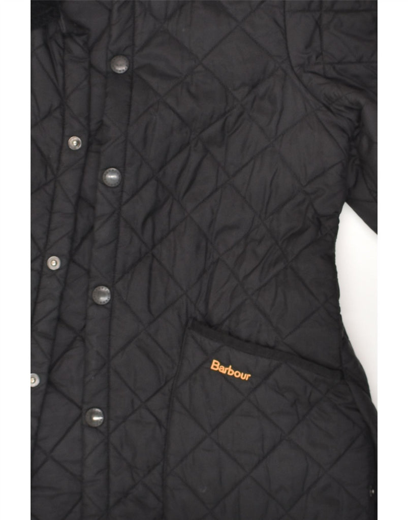 BARBOUR Boys Quilted Jacket 11-12 Years Medium Black Polyester | Vintage Barbour | Thrift | Second-Hand Barbour | Used Clothing | Messina Hembry 