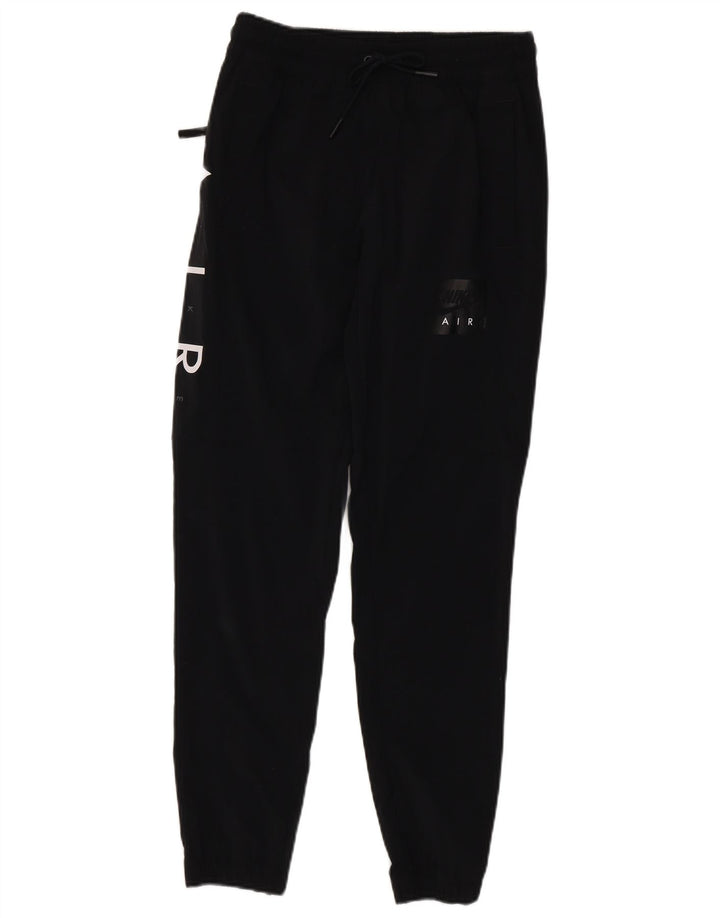 NIKE Mens Graphic Tracksuit Trousers Joggers Small  Black Nylon