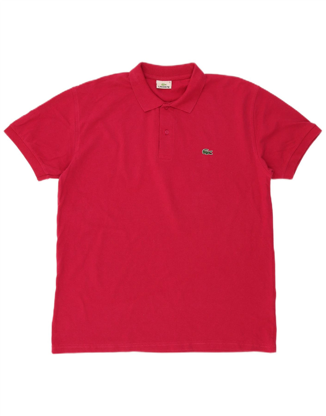 Lacoste Mens Polo Shirt Size 6 XL Pink Cotton