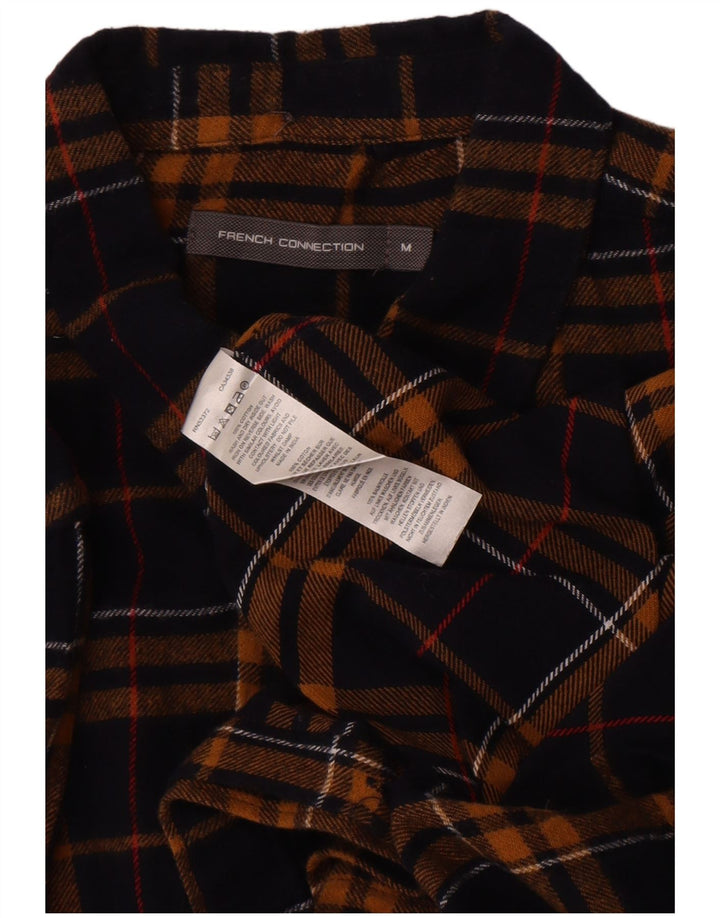 French Connection Mens Flannel Shirt Medium Brown Check Cotton